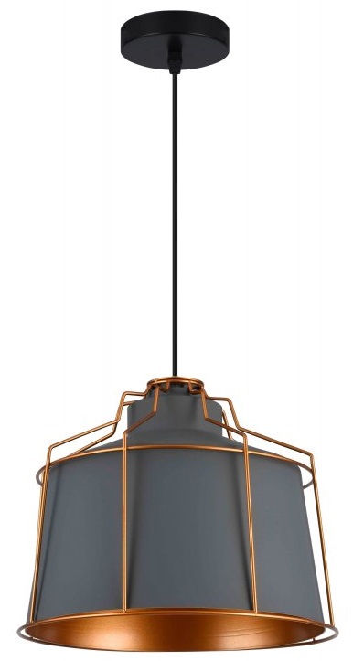 GTV Goa lampa wisząca 1x40 W szary/popielaty OS-GOA-15-DEC