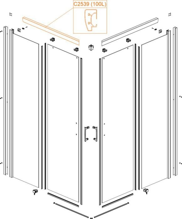 Sanplast Free Zone profil poziomy lewy do drzwi prysznicowych srebrny błyszczący 660-C2539-38-000-00