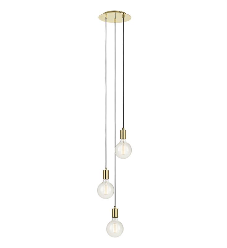 Markslöjd Sky lampa wisząca 3x60W złota 106333