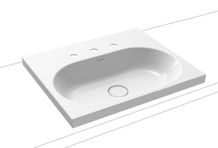 Kaldewei Centro umywalka 60x50 cm nablatowa prostokątna model 3055 biała 902806033001