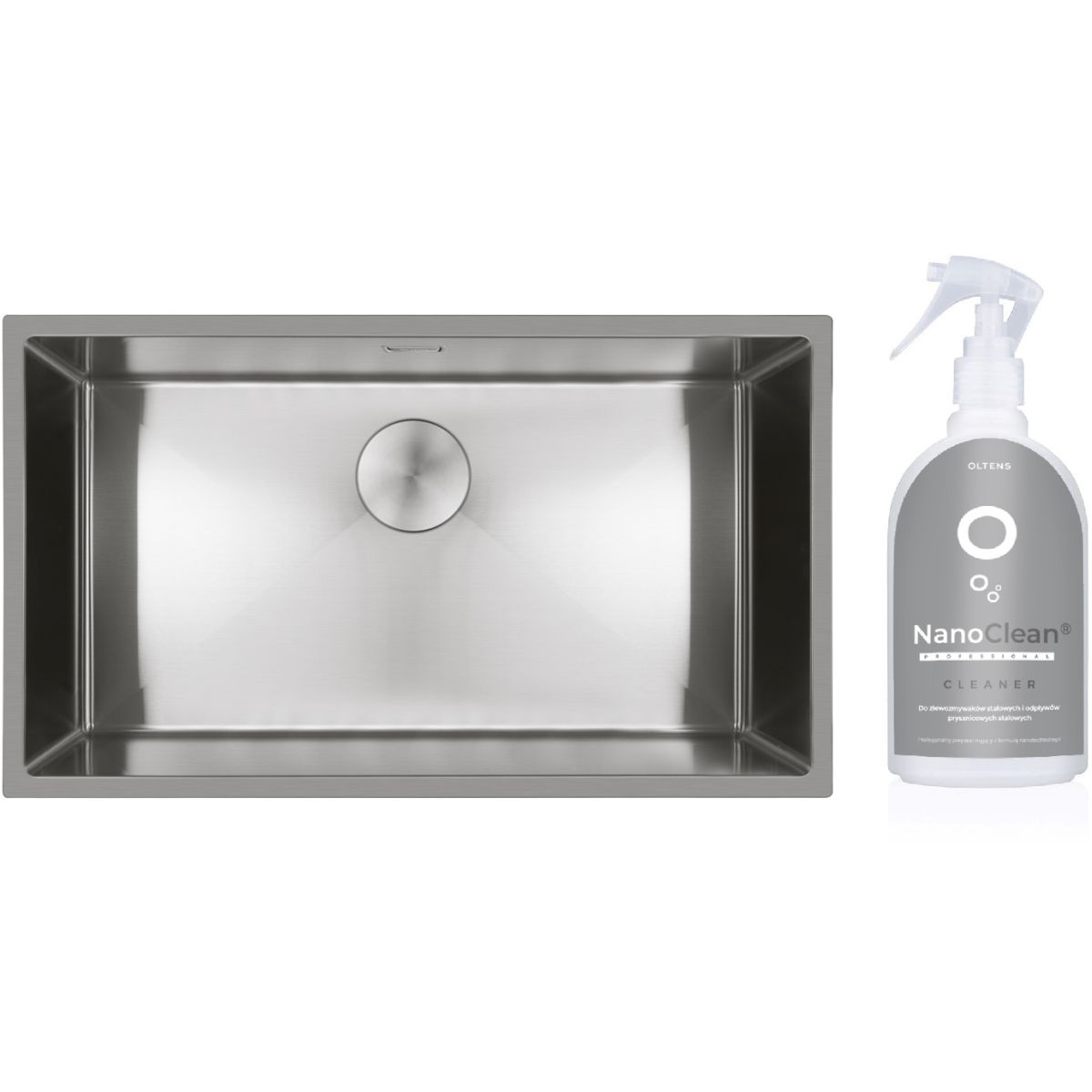 Oltens Hydda zlewozmywak 76x44 cm stal szlachetna polerowana ze środkiem czyszczącym NanoClean (71105100, 89600000) - Wysyłka w 24h
