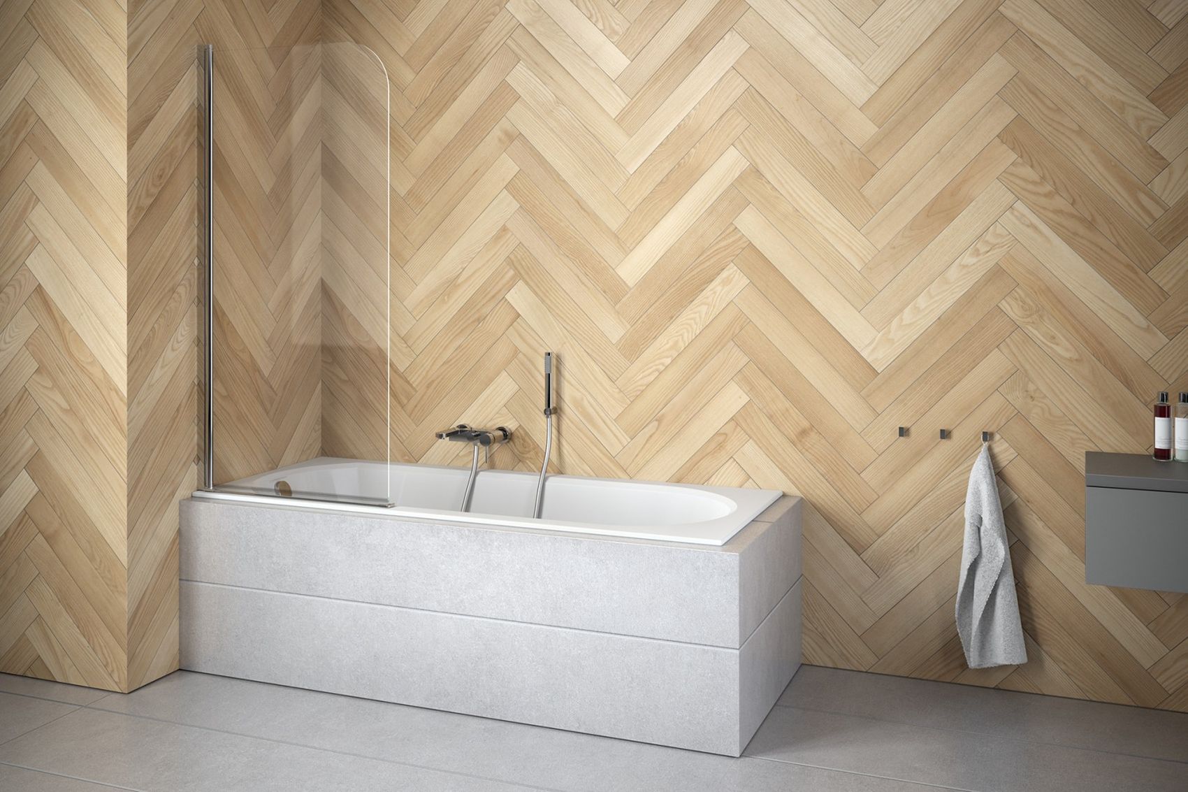 Besco Prime parawan nawannowy 70x140 cm szkło przezroczyste PNP-1S