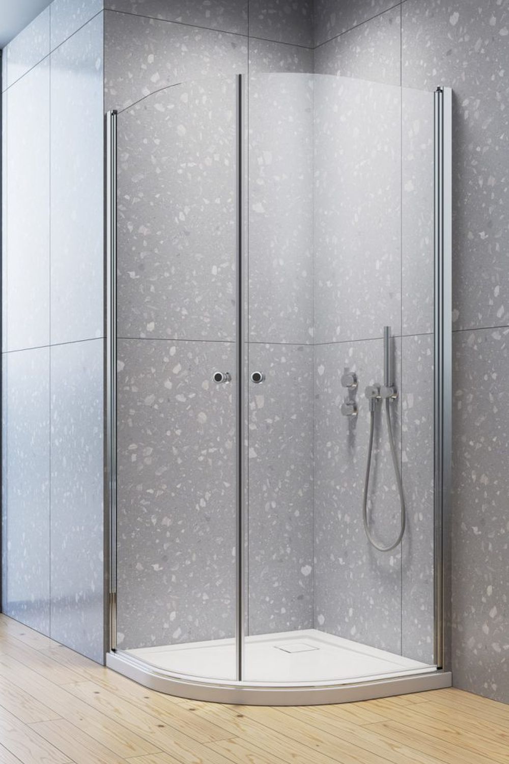 Radaway Eos PDD I kabina prysznicowa 80x80 cm półokrągła chrom/szkło przezroczyste 137613-01-01