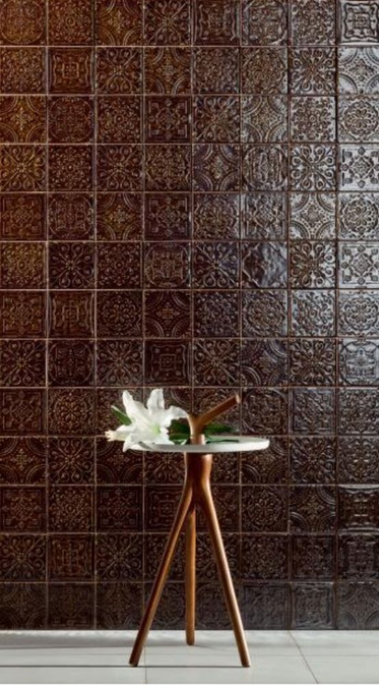 Tubądzin Tinta brown dekor ścienny 14,8x14,8 cm