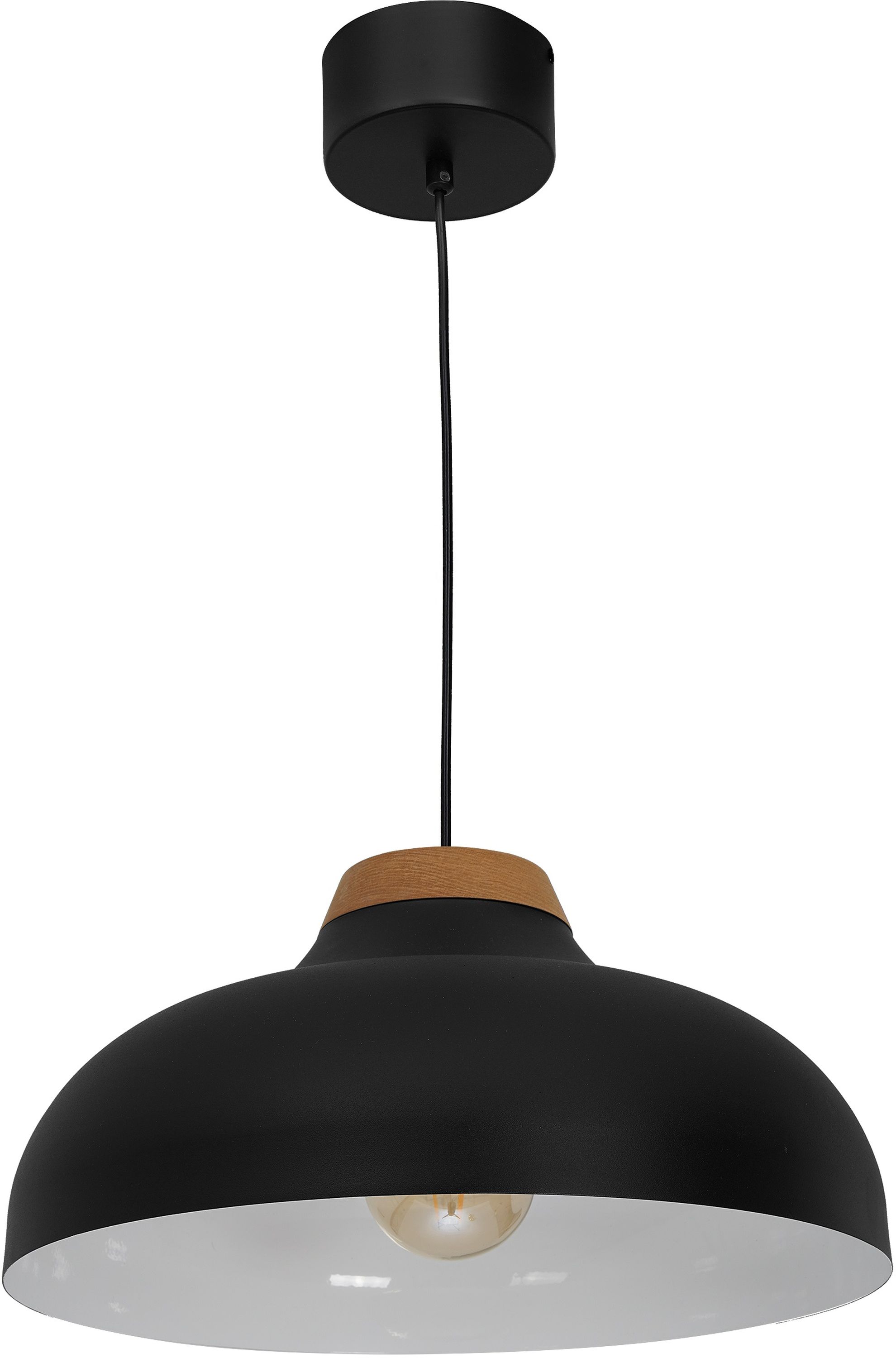 Luminex Burgos lampa wisząca 1x60W czarny/drewno 1991