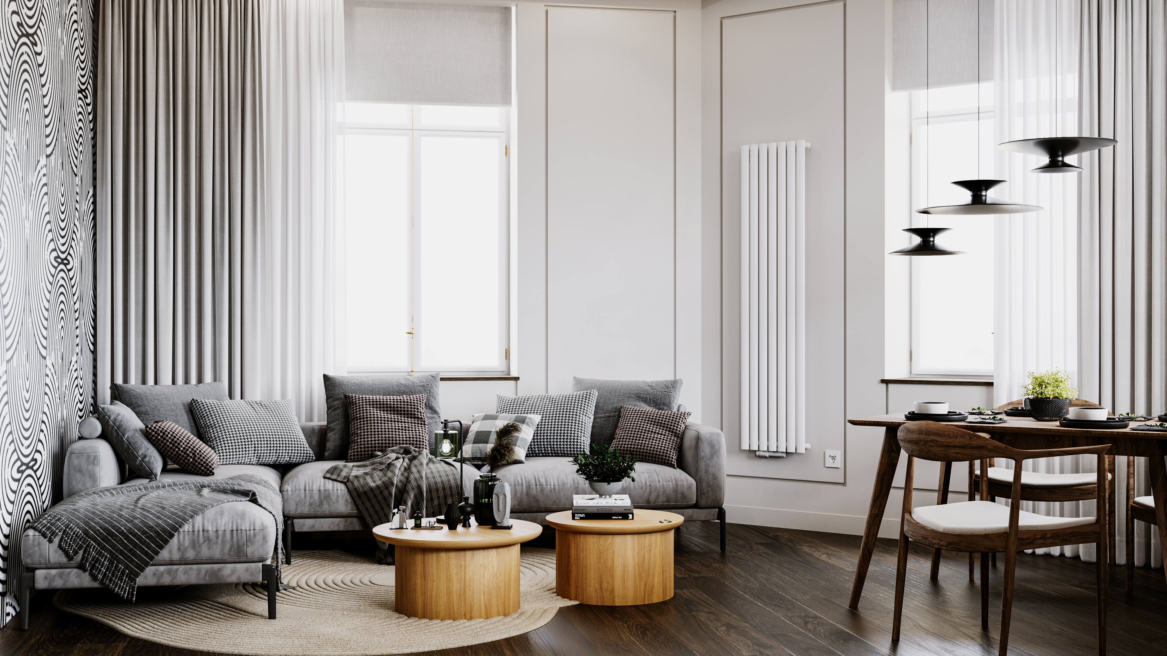 Luxrad Ring Podwójny grzejnik dekoracyjny 160x52,6 cm podłączenie dolne biały RINP16005269003ZDC