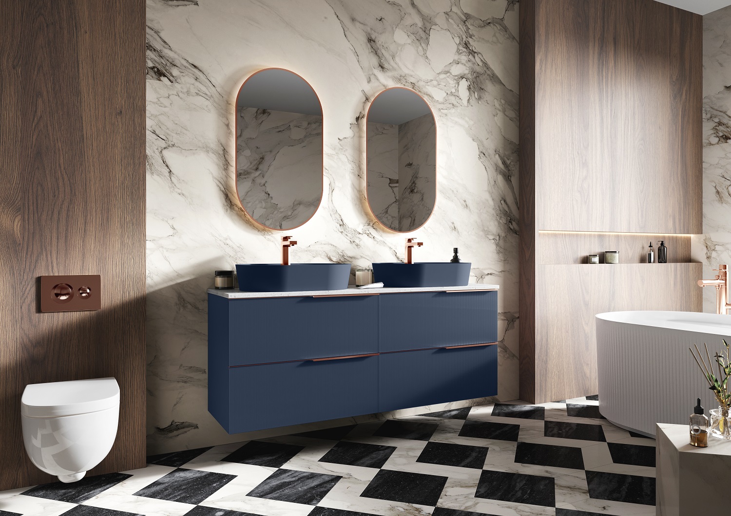 Elita Soho szafka 80x45,3x63,5 cm podumywalkowa wisząca navy blue matt RE010804047030 - Wysyłka w 24h