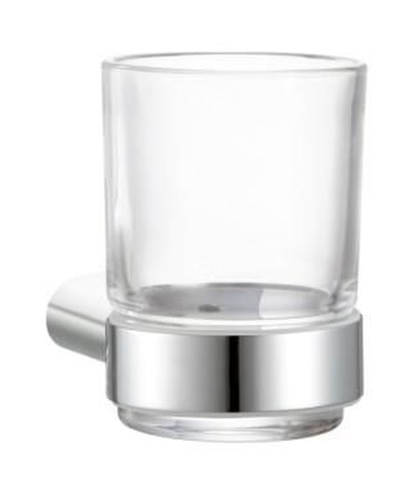 Frescor Leo kubek do mycia zębów z uchwytem ściennym szkło bezbarwne/chrom 23.07.00