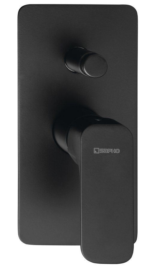 Sapho Spy bateria wannowo-prysznicowa podtynkowa kompletna czarny mat PY42/15