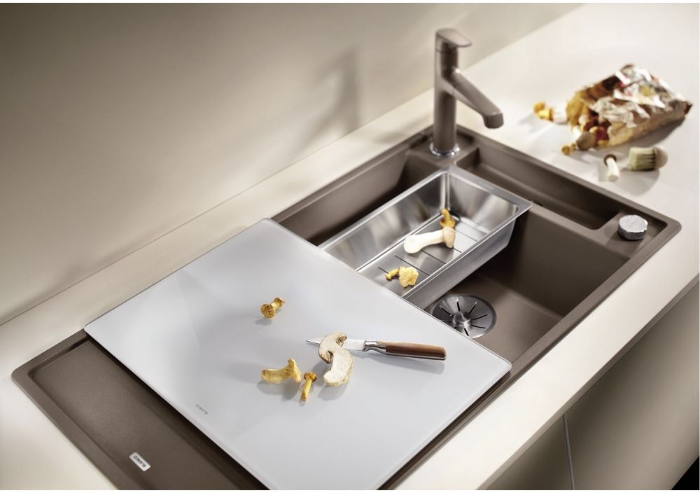 Blanco Axia III 5 S zlewozmywak 91,5x51 cm z Silgranit PuraDur ze szklaną deską kawowy 523224