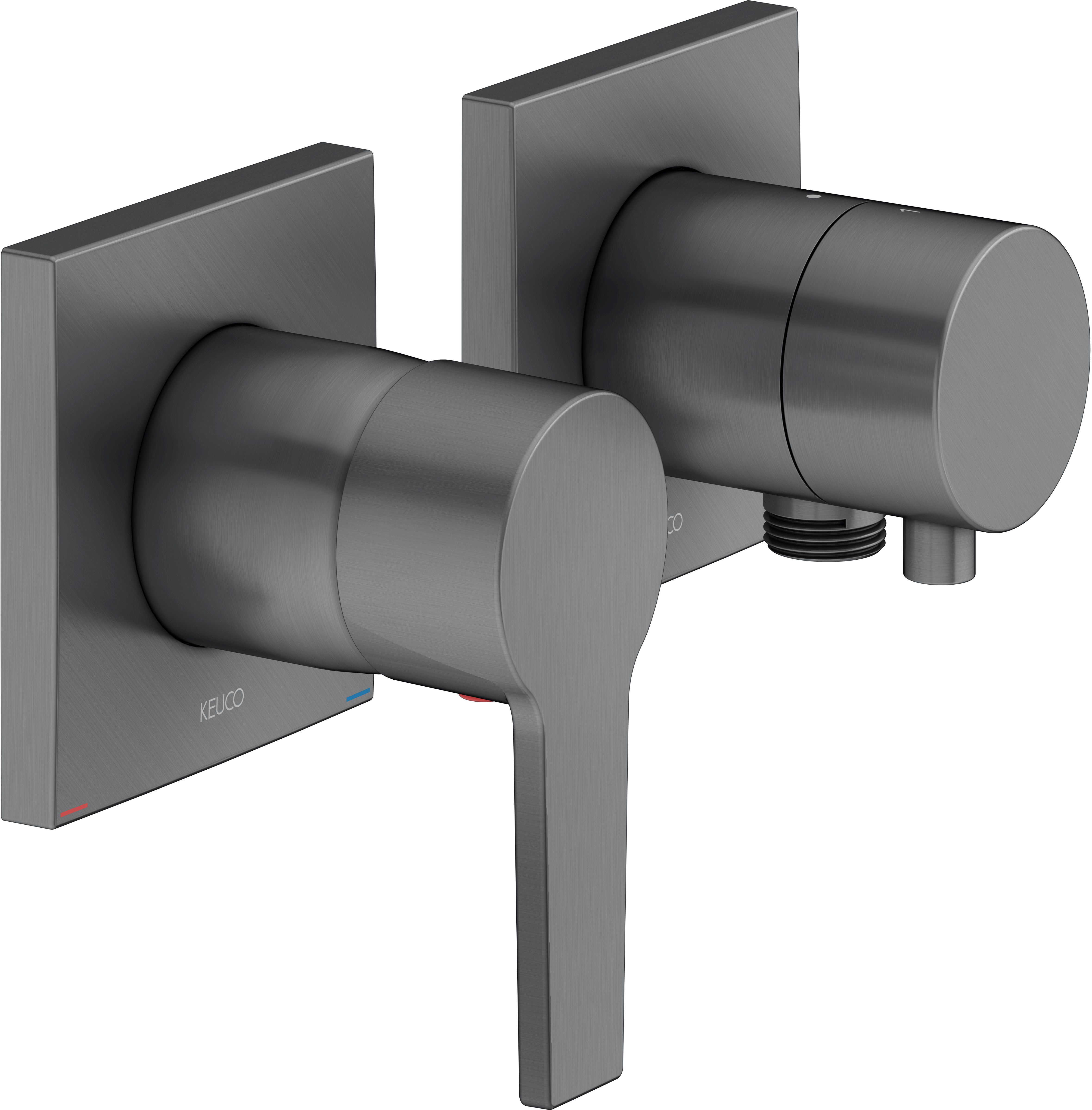 Keuco Edition 11 bateria prysznicowa podtynkowa chrom-czarny szczotkowany 51151131122