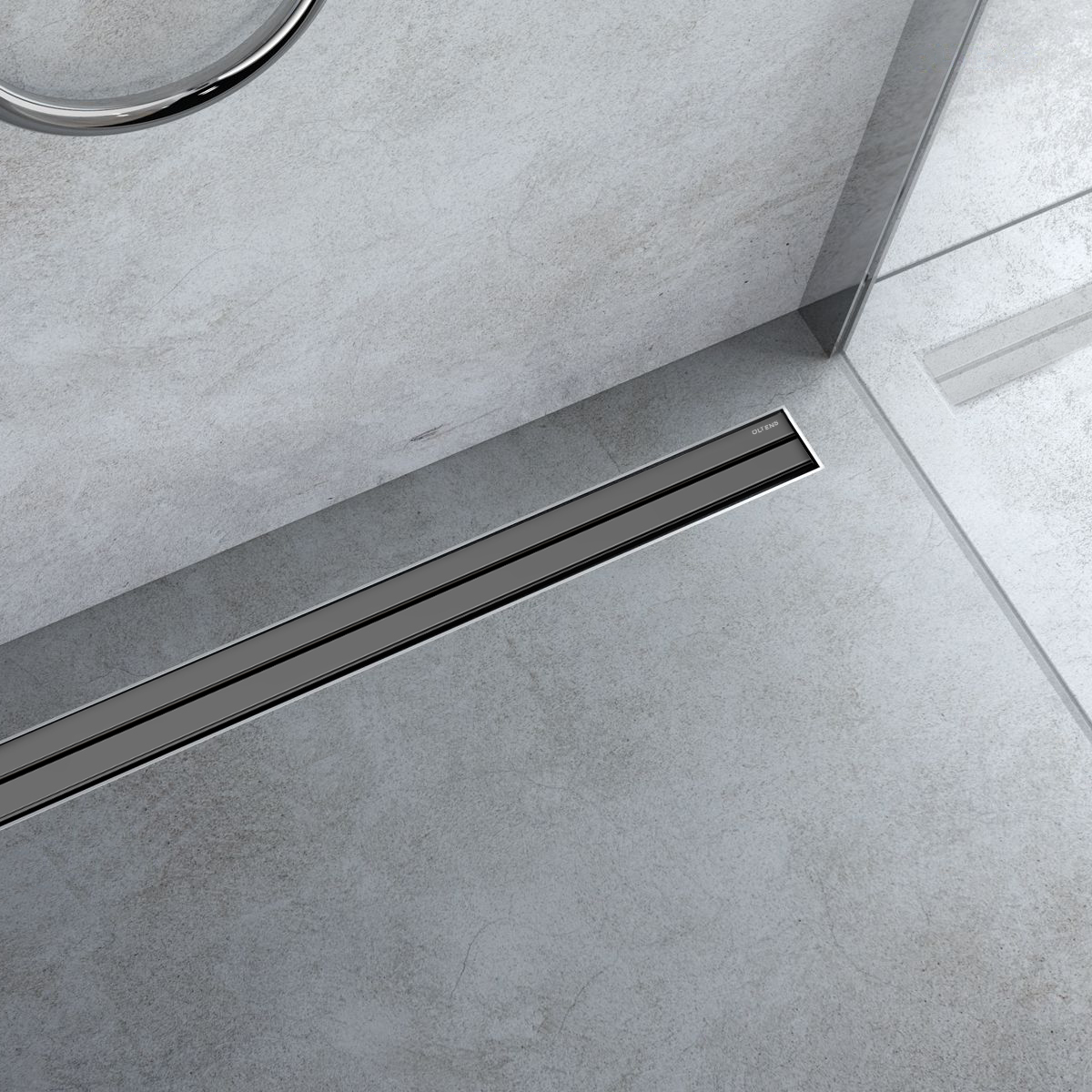 Oltens Langan Slim maskownica odpływu liniowego 90 cm grafit 30020400 - Wysyłka w 24h