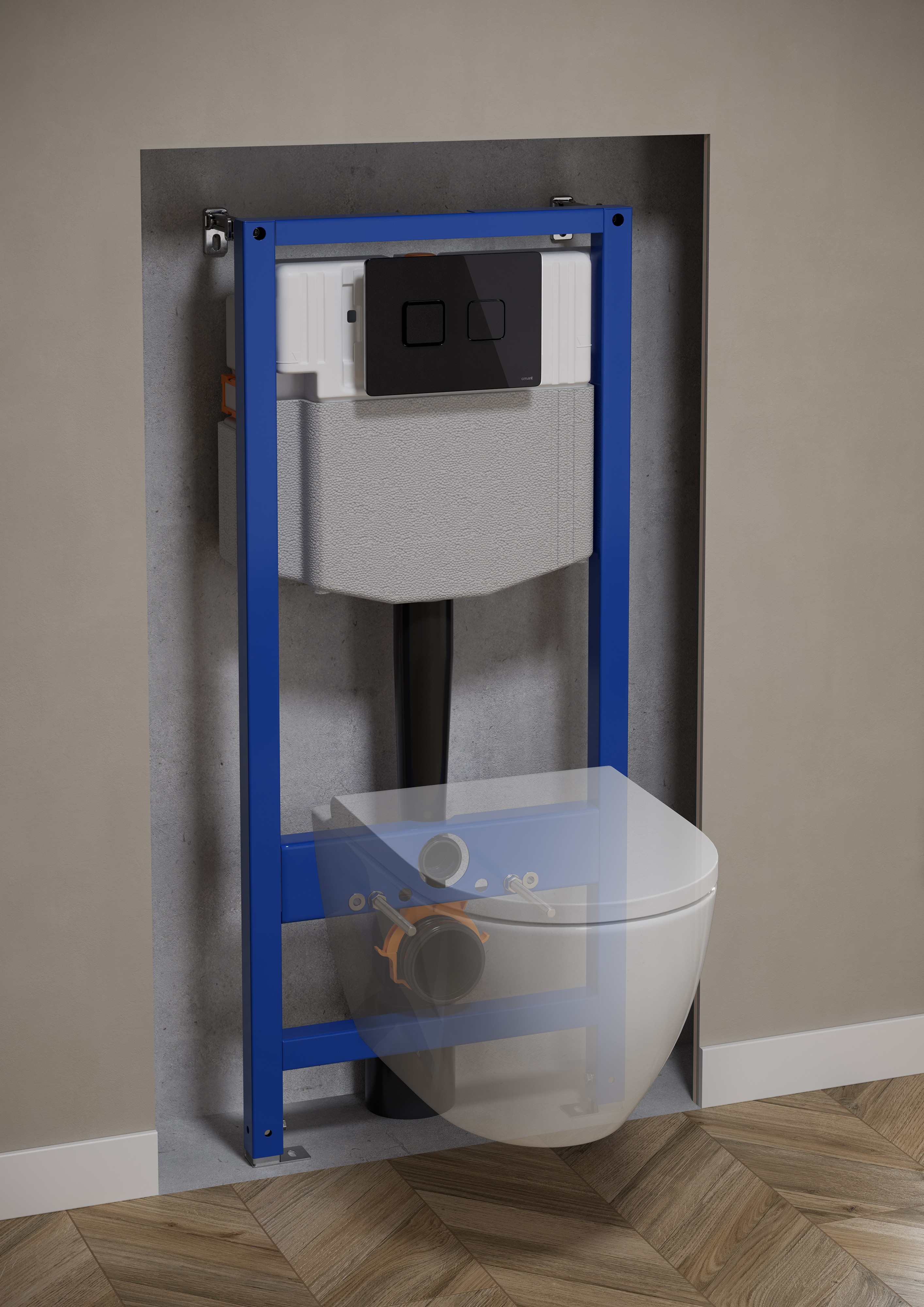 Zestaw Cersanit Zen Pro miska WC CleanOn spłukiwanie wirowe z deską wolnoopadającą i stelaż podtynkowy Aqua 2.0 S701-799 - Wysyłka w 24h