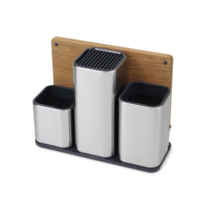 Joseph Joseph 100 Collection organizer kuchenny z deską stal/drewno 95026