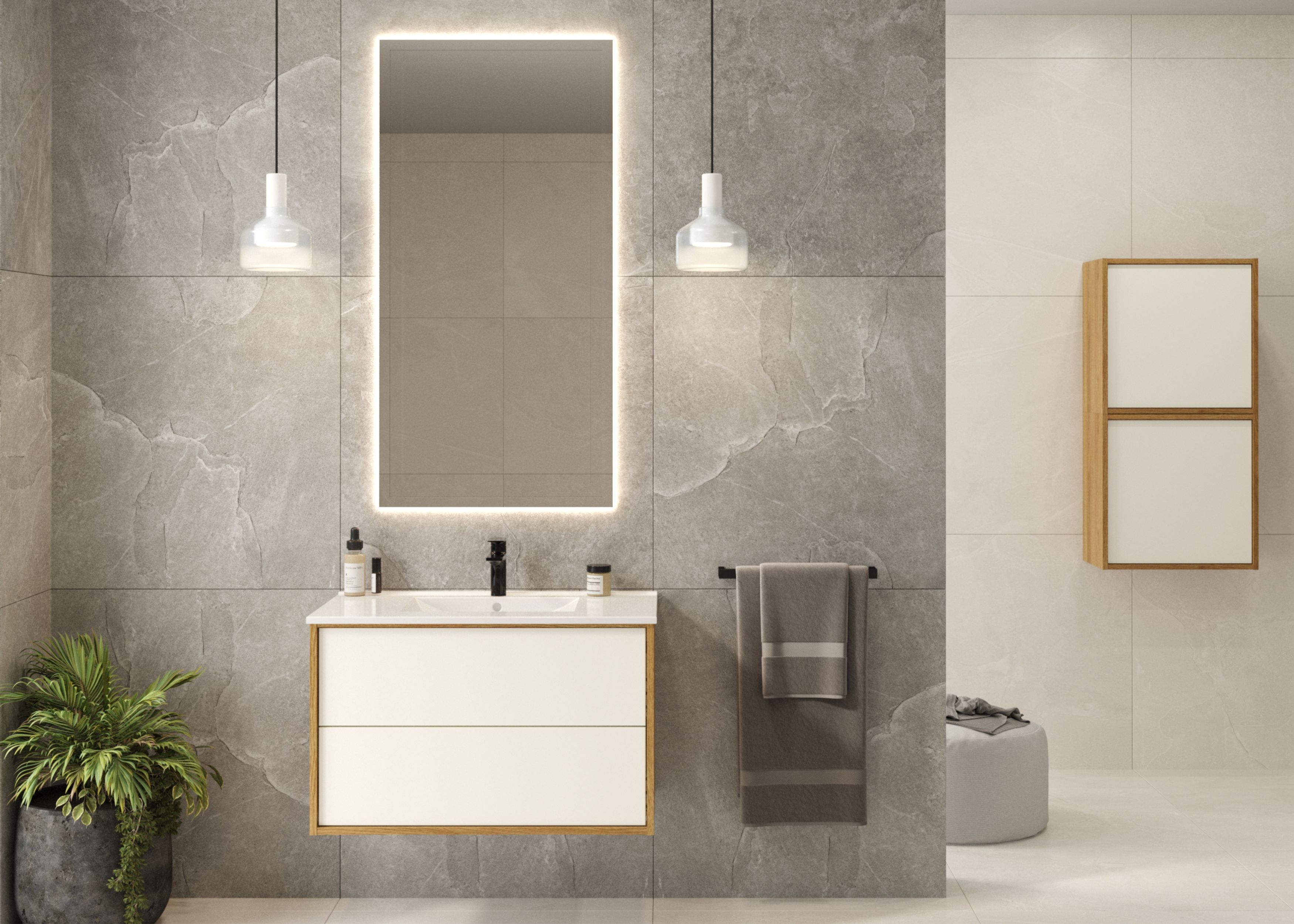 Strama Erin szafka 50 cm boczna wisząca biały/dąb marengo 26.200.77 - Wysyłka w 24h