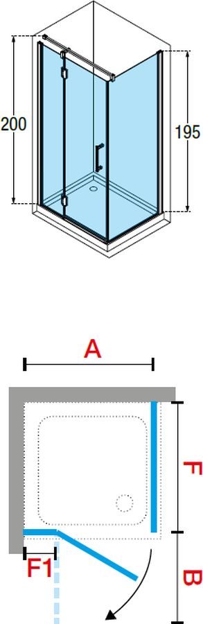 Novellini Modus F ścianka prysznicowa 90 cm chrom/szkło przezroczyste MODUSF90-1K