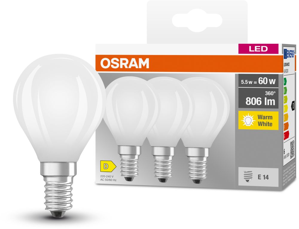 Osram LED Lamps żarówki LED Multipack 3x5,5 W 2700 K E14