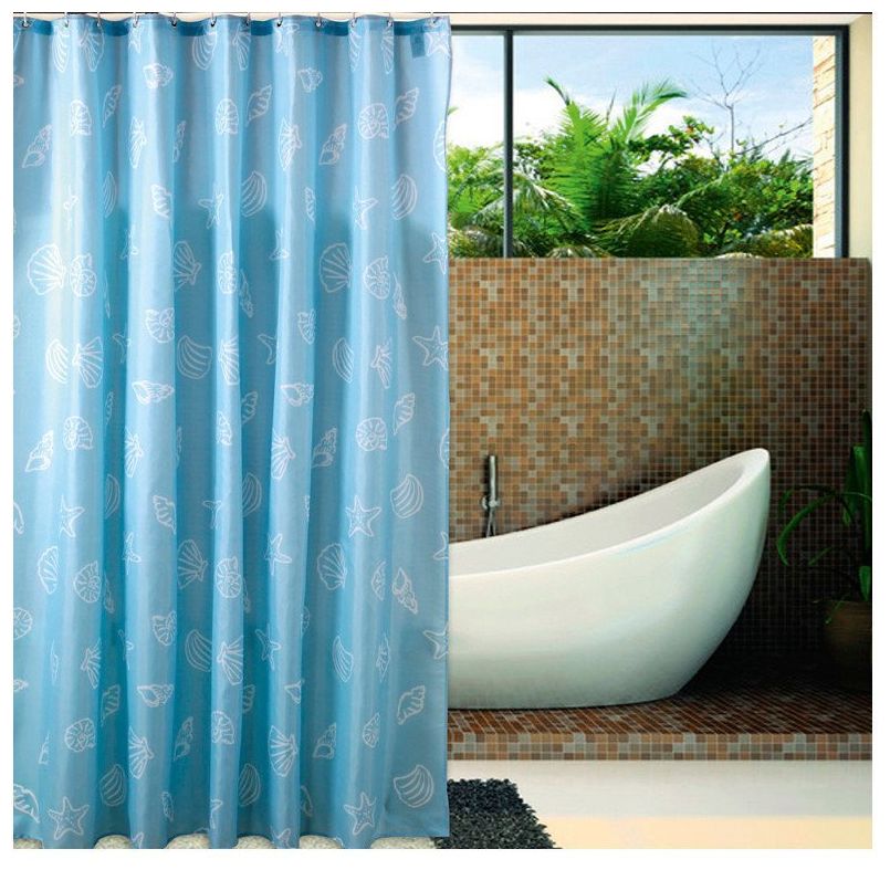 Aqualine zasłona prysznicowa 180x200 cm poliester niebieska/muszle ZP006