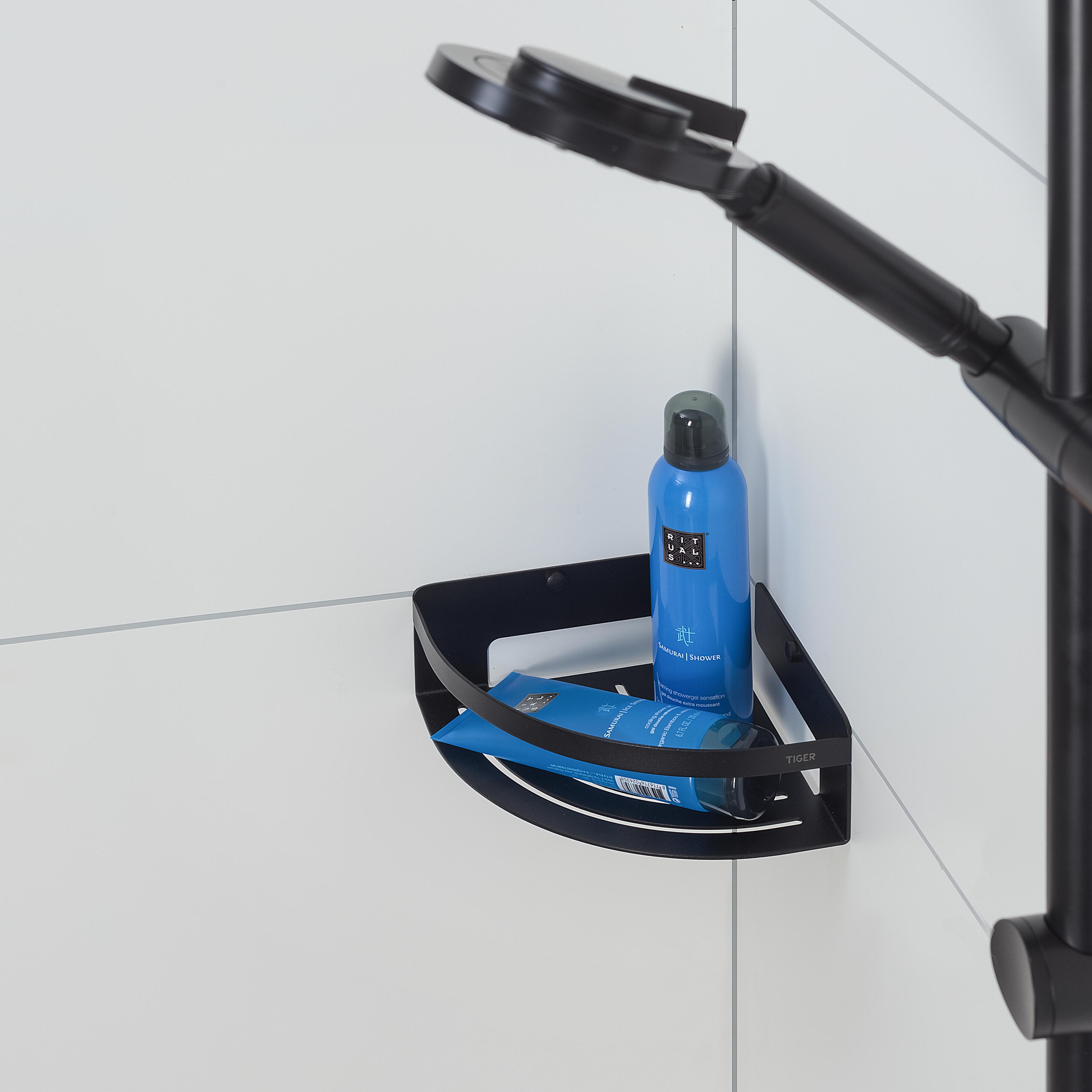 Tiger Caddy koszyk łazienkowy narożny czarny mat 14004.30.7.46