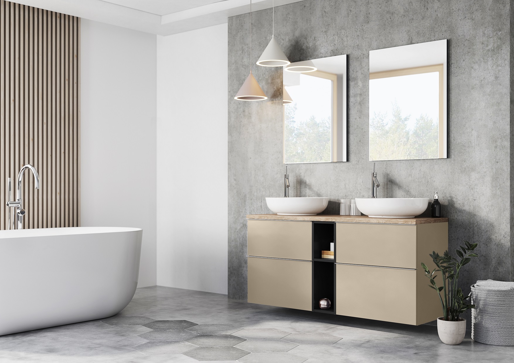 Elita Look szafka 60x44,9x63,5 cm podumywalkowa wisząca fume matt RE080601027020