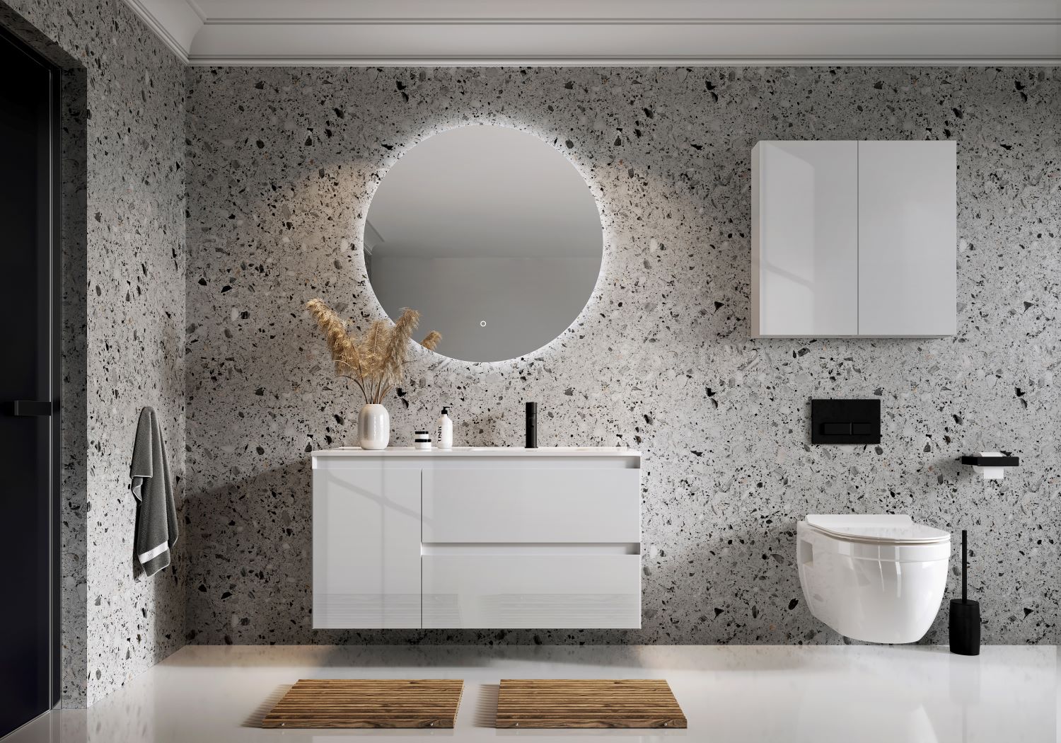 Elita Split szafka 120x45,8x63,5 cm podumywalkowa wisząca prawa biały połysk RE011205258060