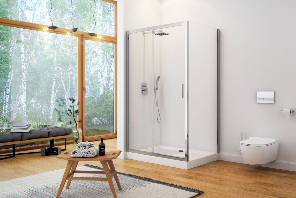 Actima Seria 201 ścianka prysznicowa 90 cm chrom połysk/szkło przezroczyste KAAC.1806.900.LP