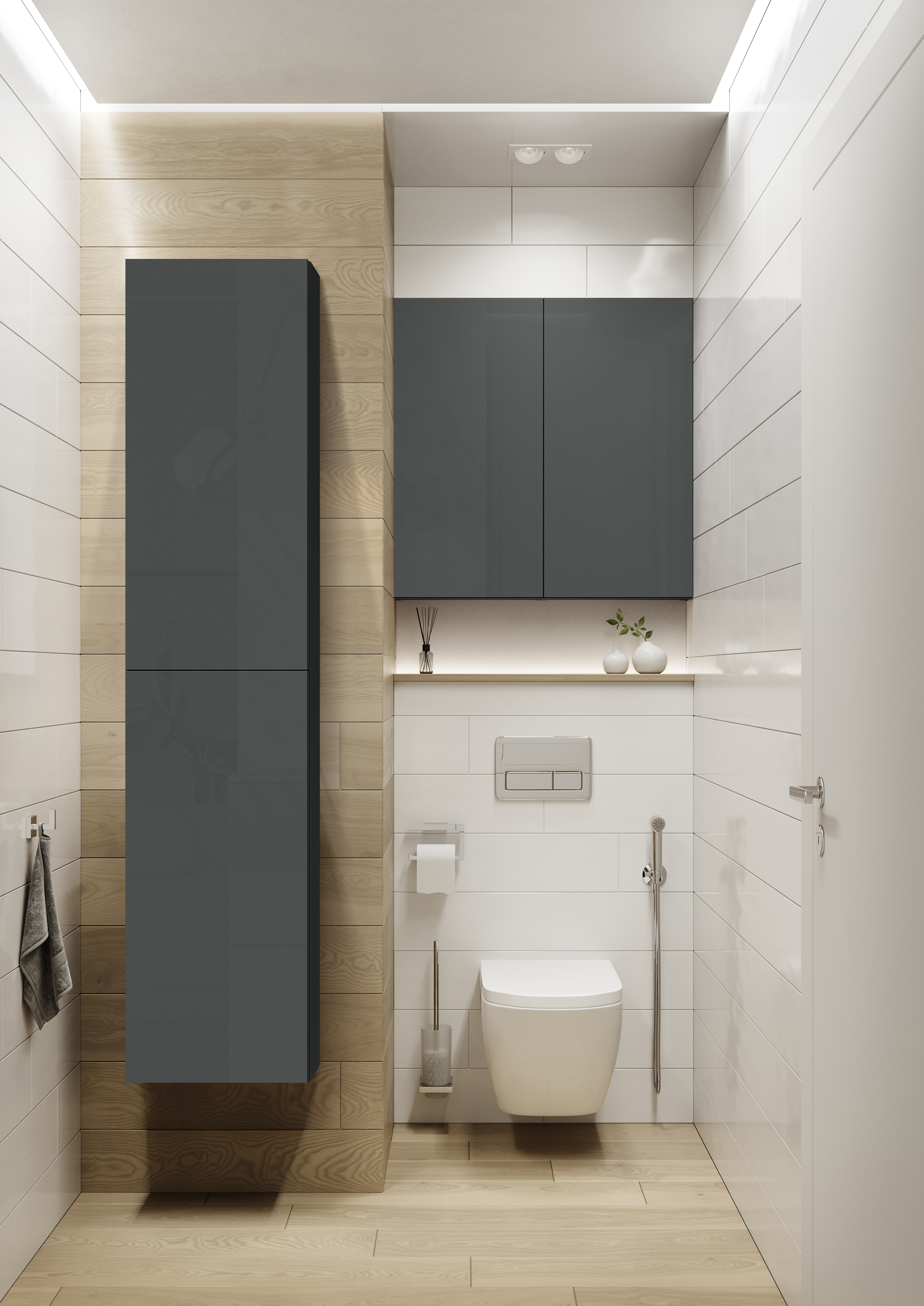 Elita For All szafka 50x12,6x80 cm boczna wisząca antracyt połysk RE140500066610