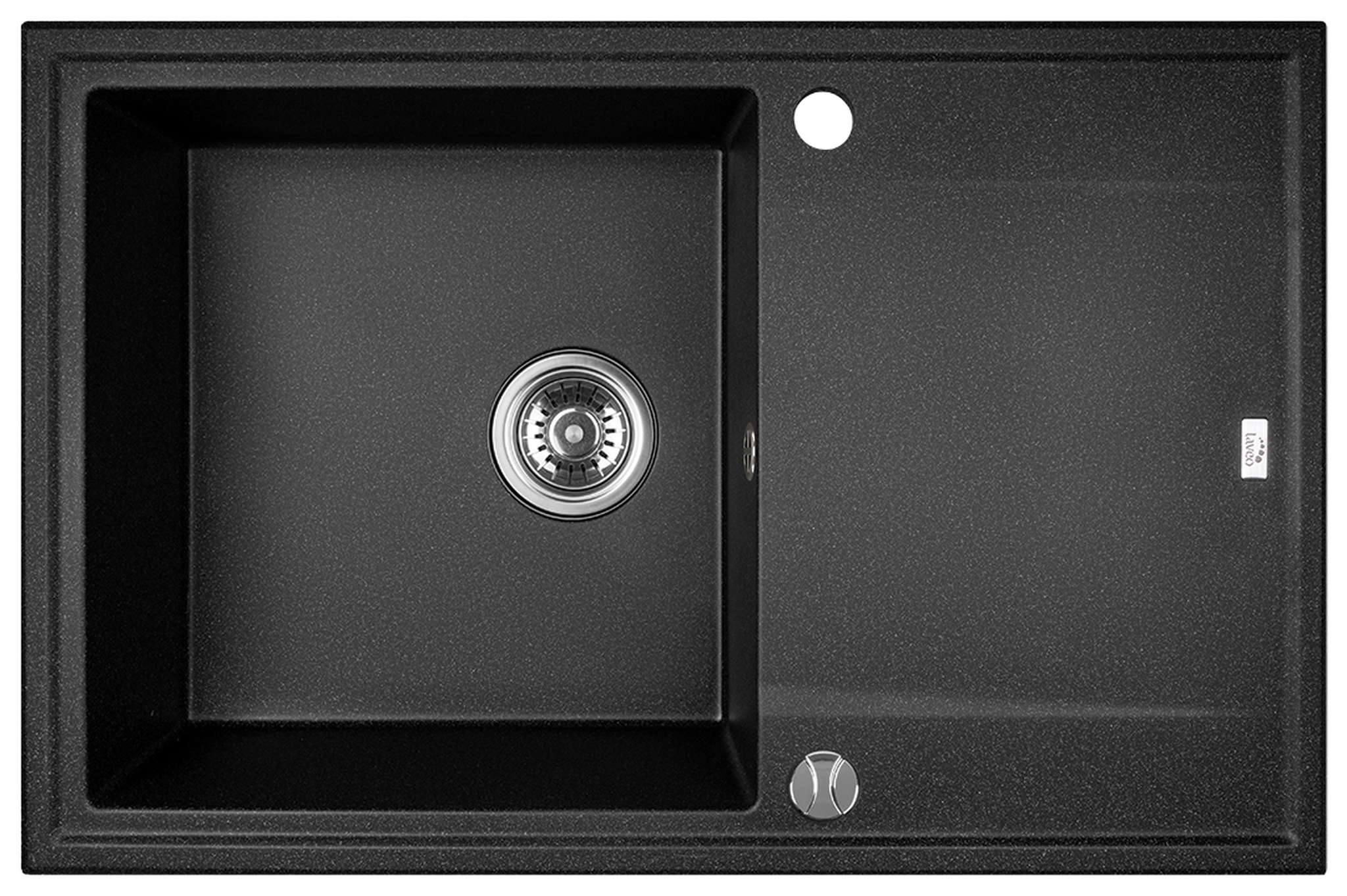 Laveo Megalo zlewozmywak granitowy 78x50 cm czarny SBE711T - Wysyłka w 24h