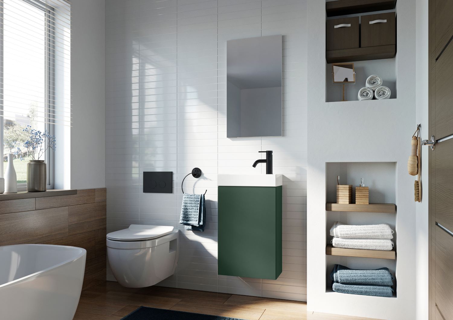 Elita Young Basic umywalka z szafką 40,2 cm forest green matt RE168993007010 - Wysyłka w 24h