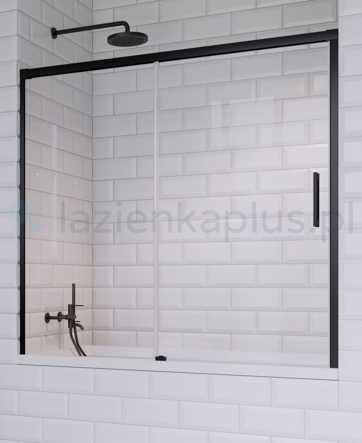 Radaway Idea Black PN DWJ parawan nawannowy 170 cm lewy czarny mat/szkło przezroczyste 10003170-54-01L