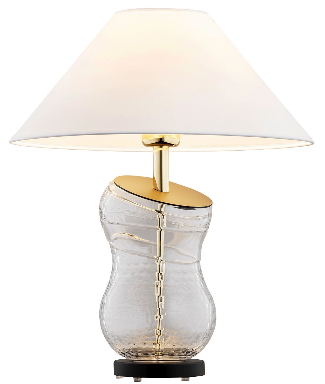 Argon Veneto lampa stołowa 1x15 W biała-przezroczysta-mosiądz 8036