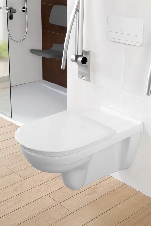 Villeroy & Boch ViCare miska WC wisząca bez kołnierza dla niepełnosprawnych biały połysk 4601R001
