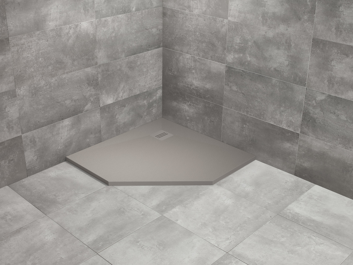 Radaway Kyntos PT brodzik pięciokątny 90x90 cm szary HKPT9090-74