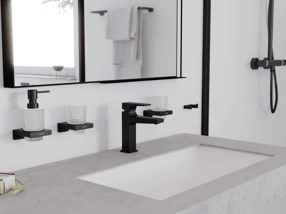 Hansgrohe AddStoris kubek na szczoteczki do zębów ścienny szkło/czarny mat 41749670 - Wysyłka w 24h