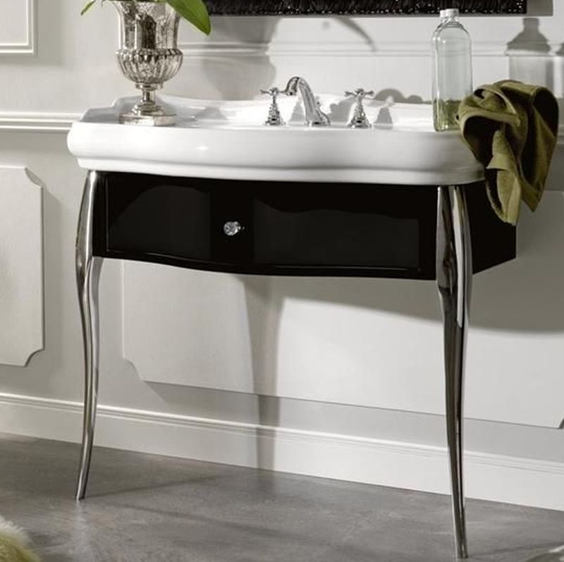 Kerasan Retro szafka 90x40x77 cm podumywalkowa stojąca czarna 7363K4