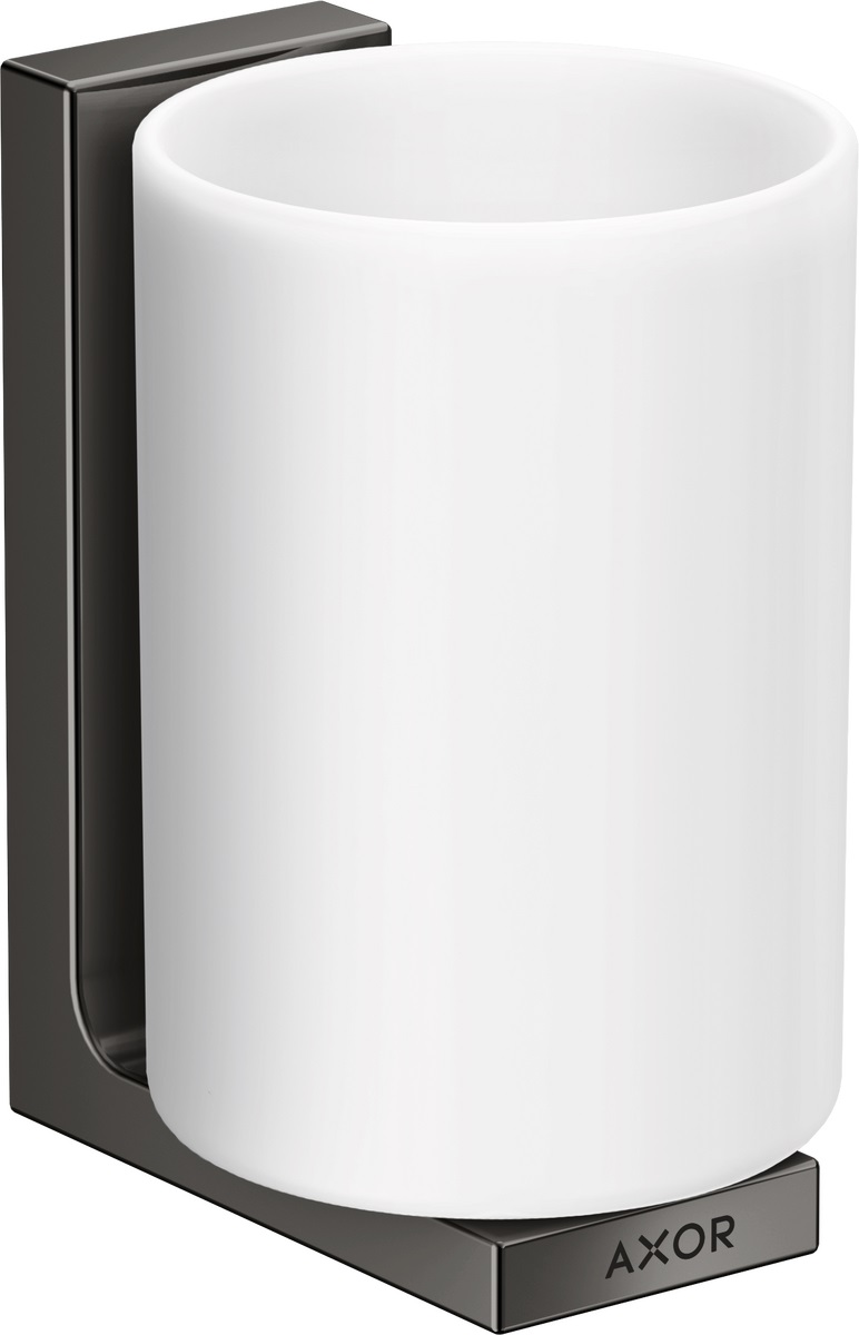 Axor Universal Rectangular kubek na szczoteczki czarny chrom polerowany 42604330