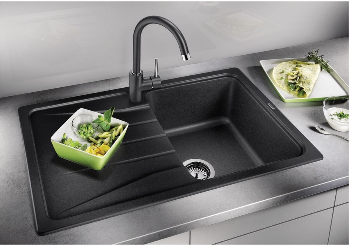 Blanco Sona 45 S zlewozmywak 78x50 cm Silgranit czarny 525970