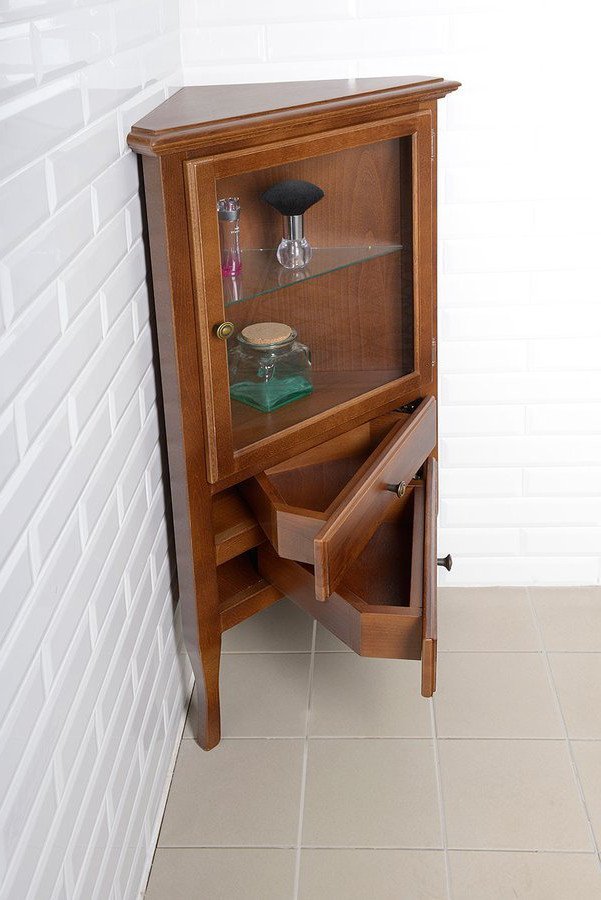 Sapho Retro szafka 61,5 cm narożna prawa stojąca drewno bukowe brąz 1715