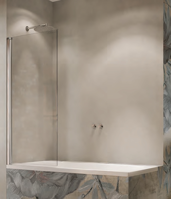 Huppe Solva TG parawan nawannowy 75 cm 1-częściowy srebrny połysk/szkło przezroczyste S26001.092.322