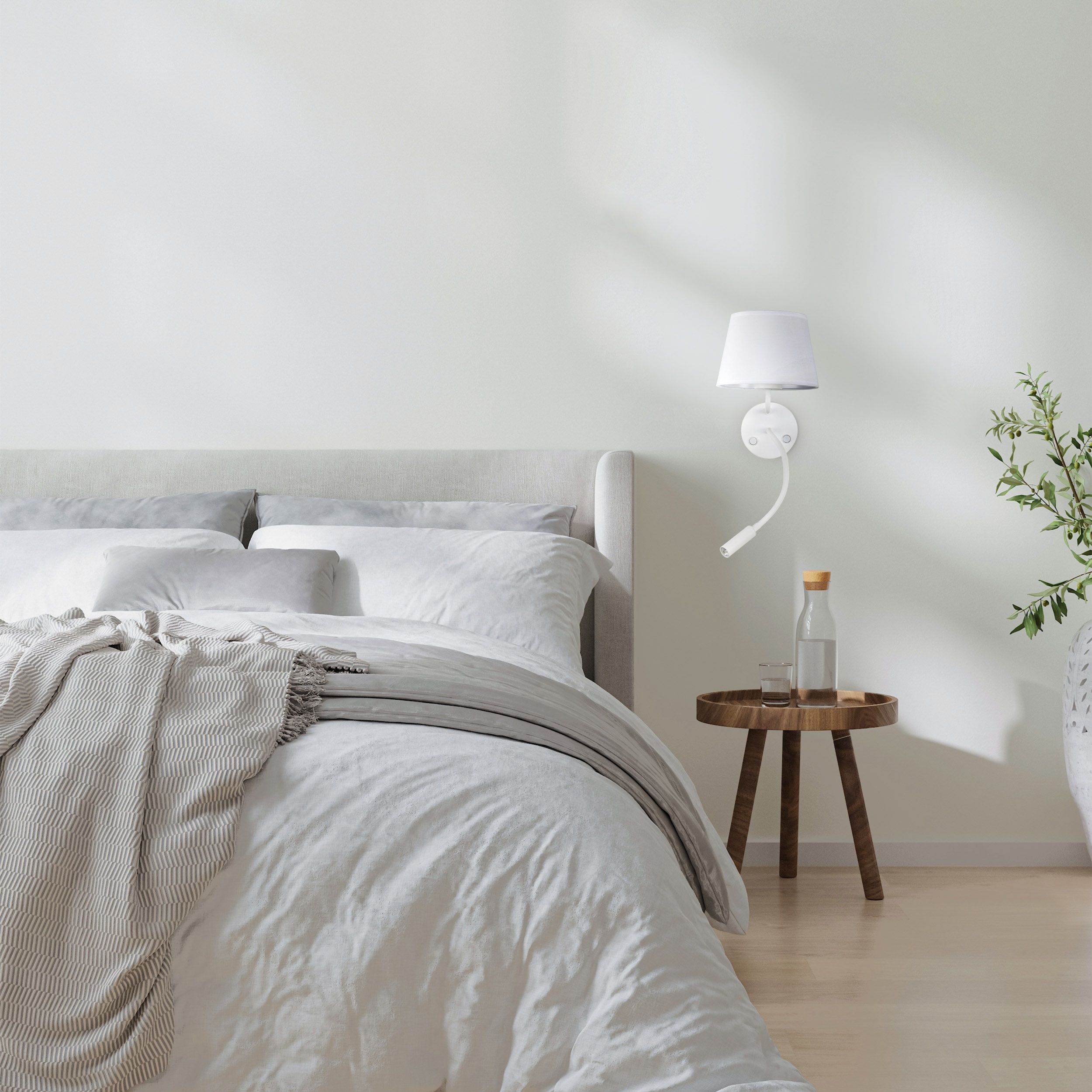 TK Lighting Maja kinkiet 1x15 W / 1x8 W biały 10080