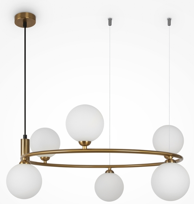 Maytoni Ring lampa wisząca 6x25 W mosiądz MOD013PL-06BS1