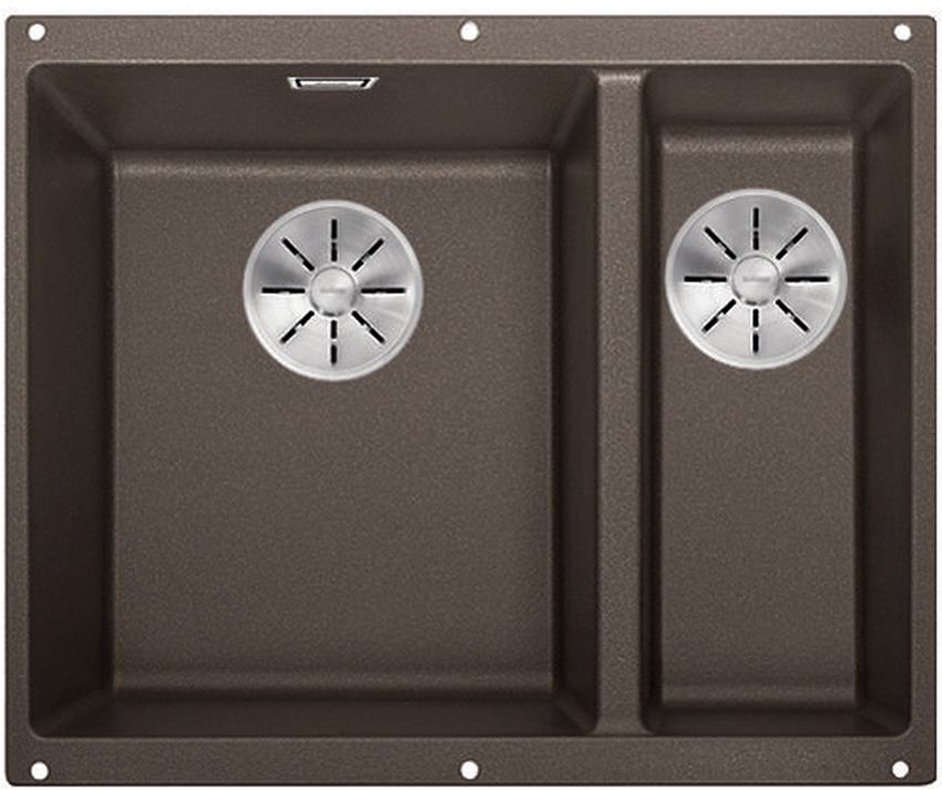 Blanco Subline 340/160-U zlewozmywak granitowy 52,5x40 cm brązowy 523557