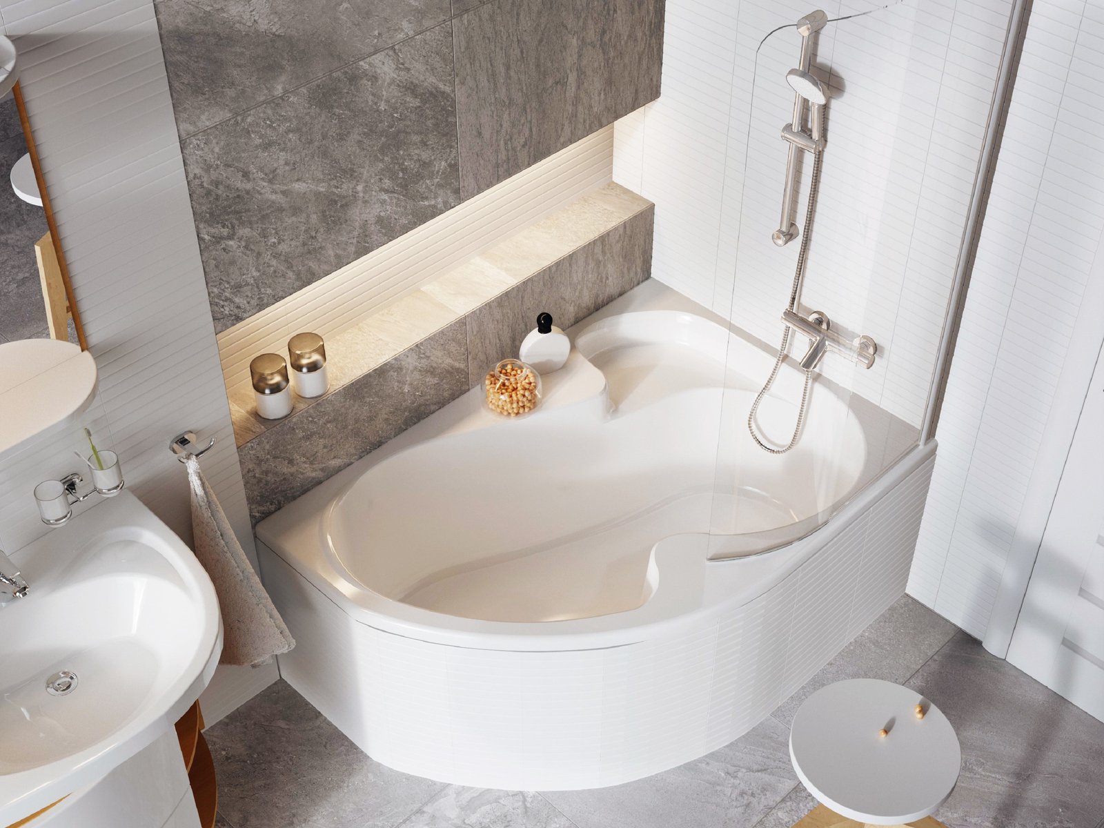 Ravak Rosa I wanna narożna 140x105 cm prawa biała CV01000000