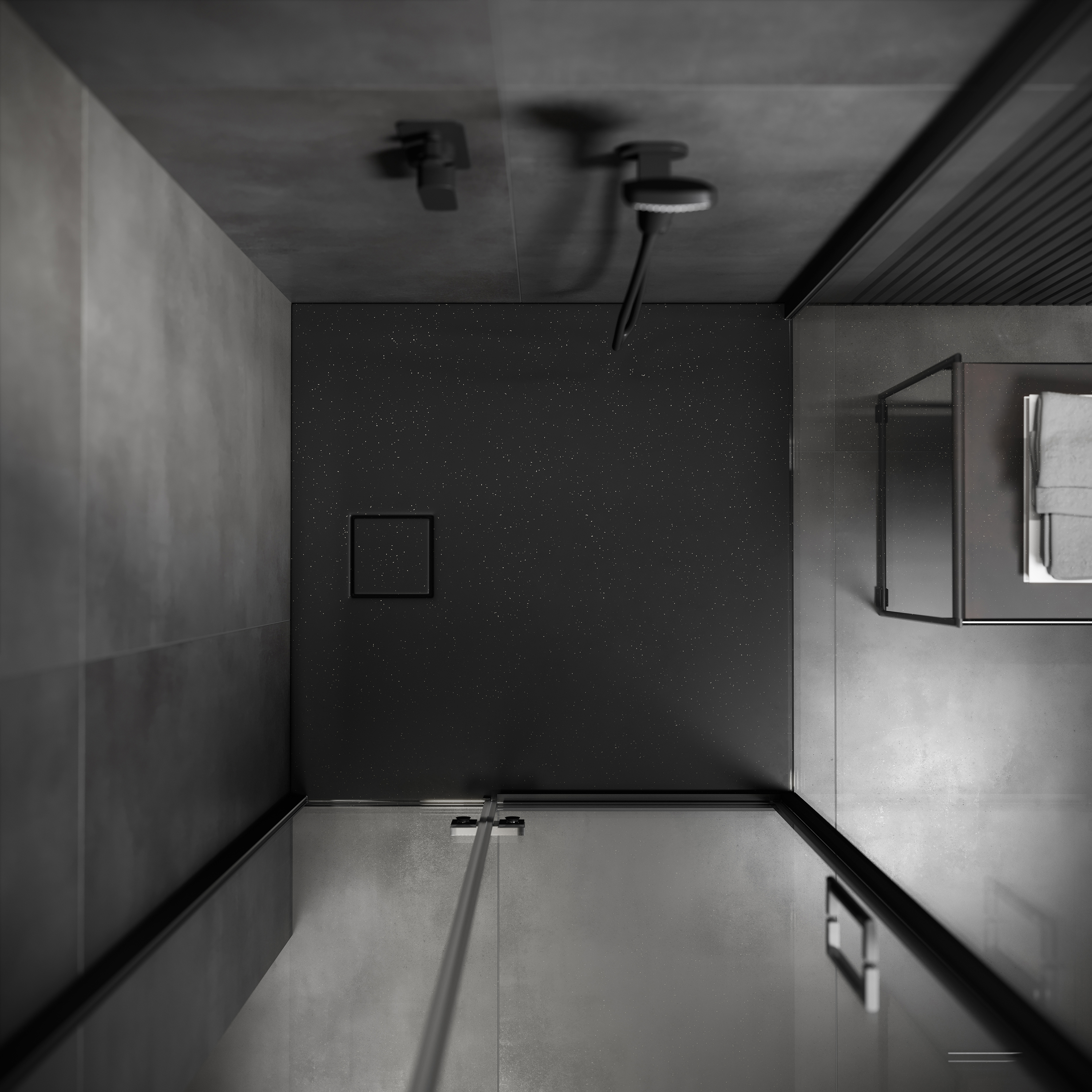 Cersanit Tako Slim brodzik 80x80 cm kwadratowy czarny mat S932-165