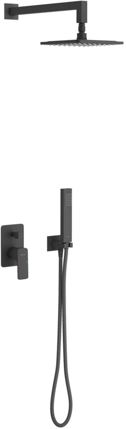 Excellent Keria zestaw prysznicowy podtynkowy z deszczownicą czarny AREX.SET.2045BL