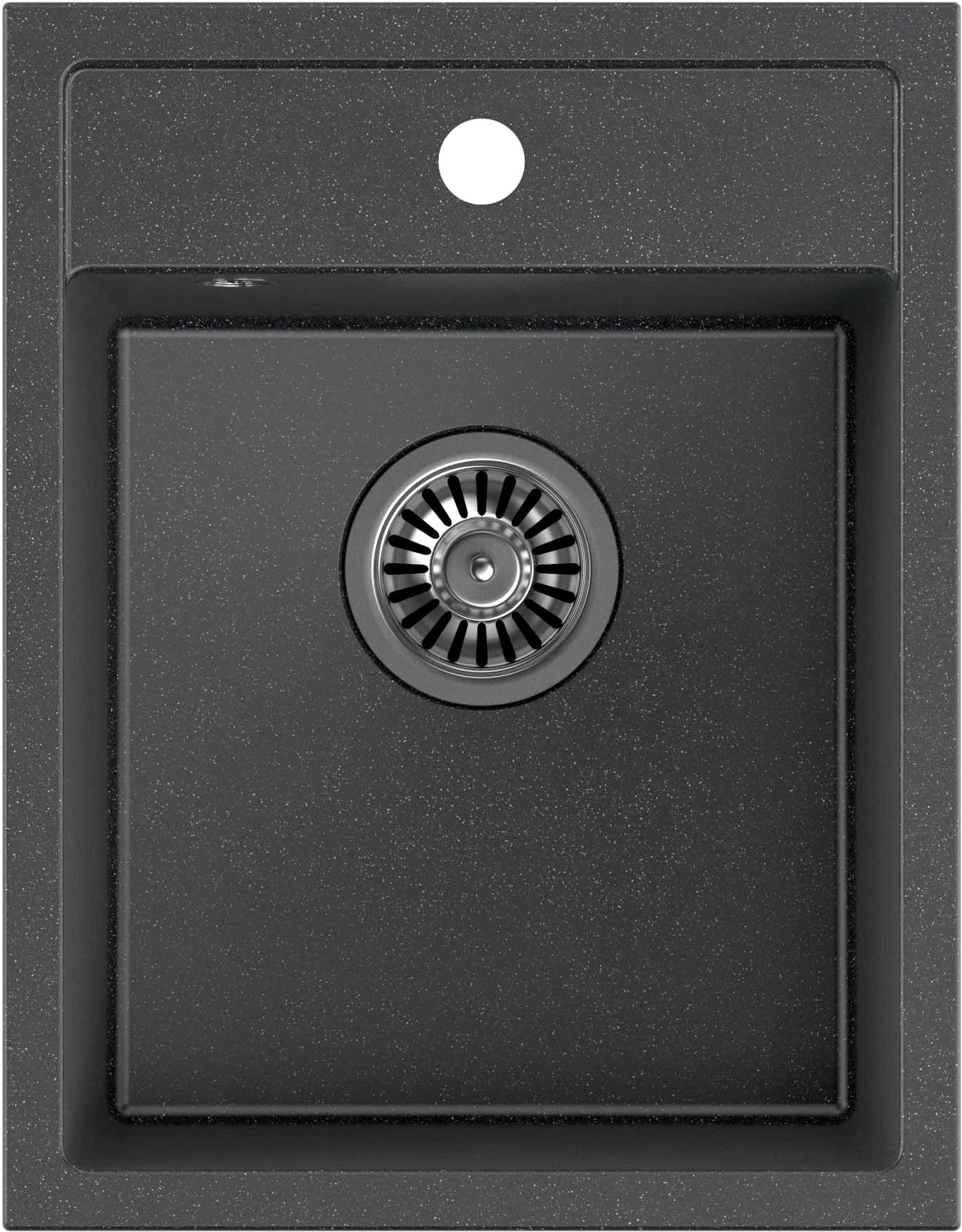 Quadron Johnny 90 zlewozmywak 50x39 cm GraniteQ wpuszczany black dotted/elementy stalowe HCQJ3950CZK - Wysyłka w 24h