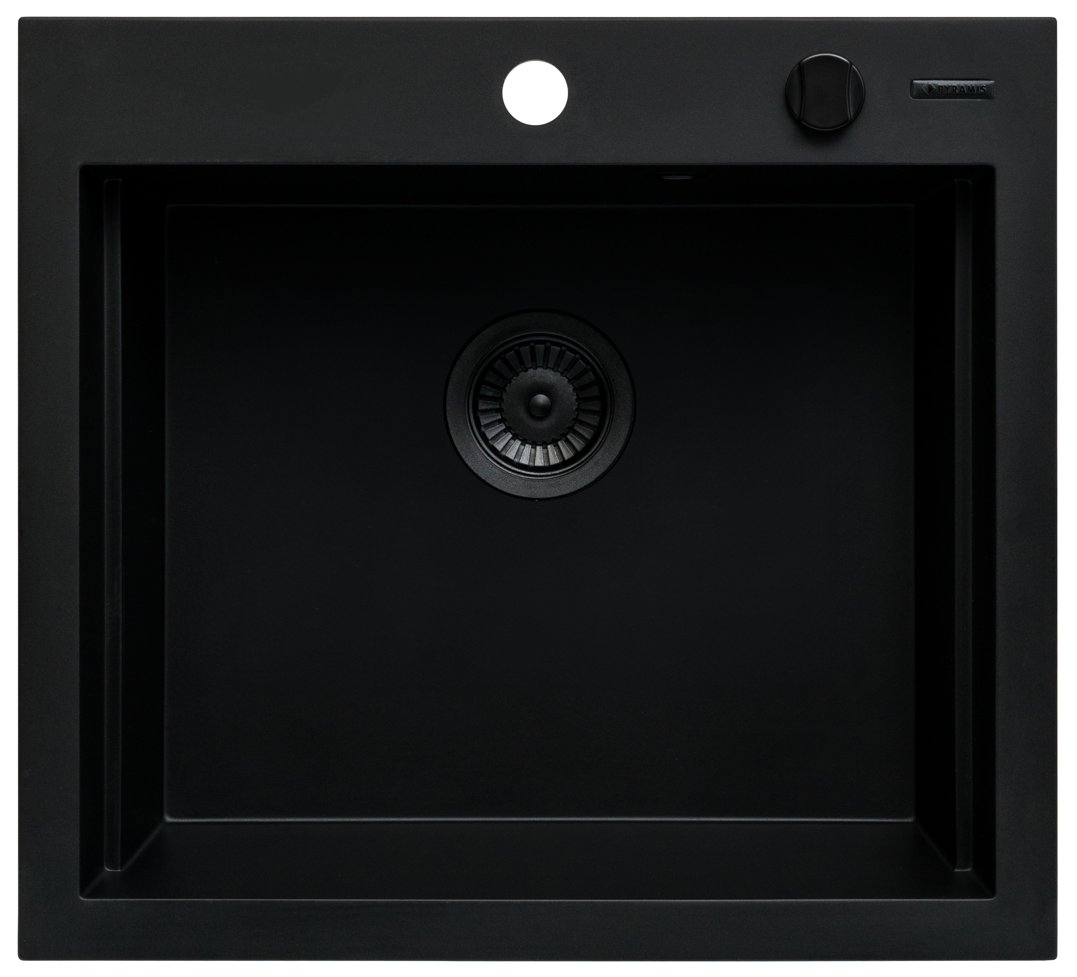 Pyramis Siros zlewozmywak granitowy 57x51,5 cm czarny 070169002