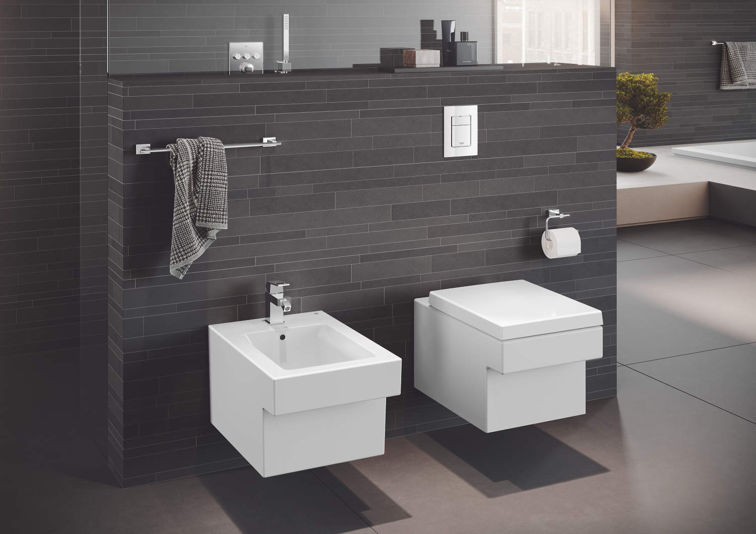 Grohe Eurocube bateria bidetowa stojąca chrom 23138000