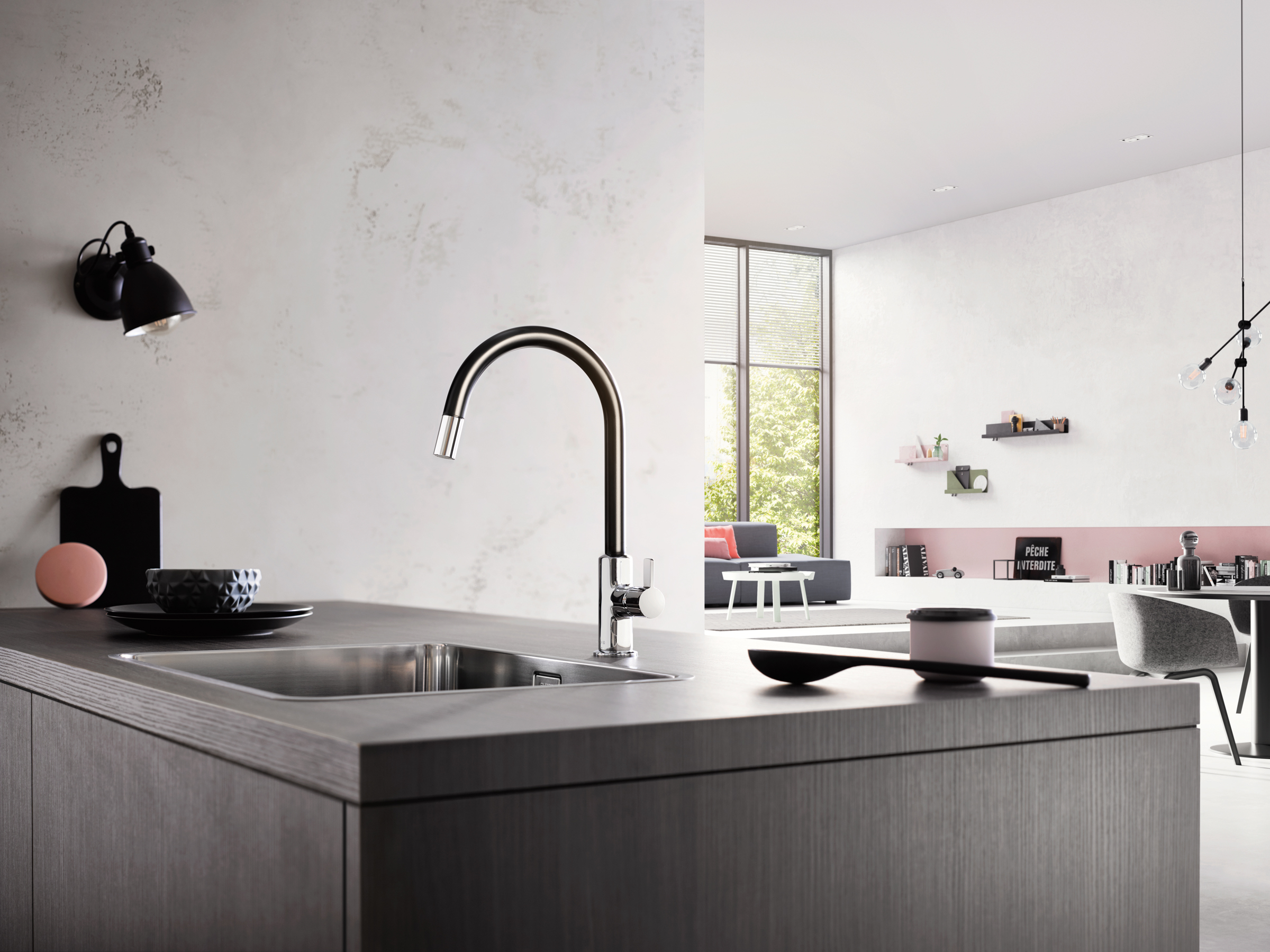 Kludi Bingo Star XS bateria kuchenna stojąca czarny/chrom 468518778