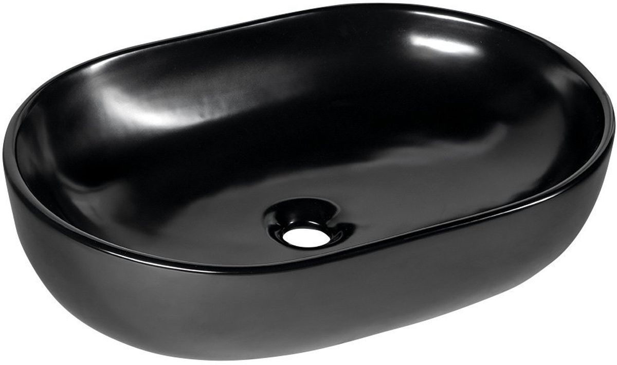 Sapho Caleo umywalka 60x42 cm nablatowa owalna czarny mat CA590B